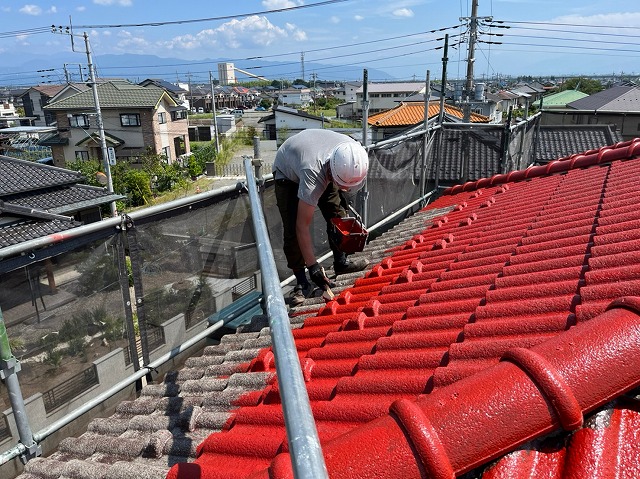 南アルプス市　モニエル塗装